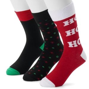 Mens Holiday Socks 3 pack of Crew Christmas Socks Size 7-12 NIP